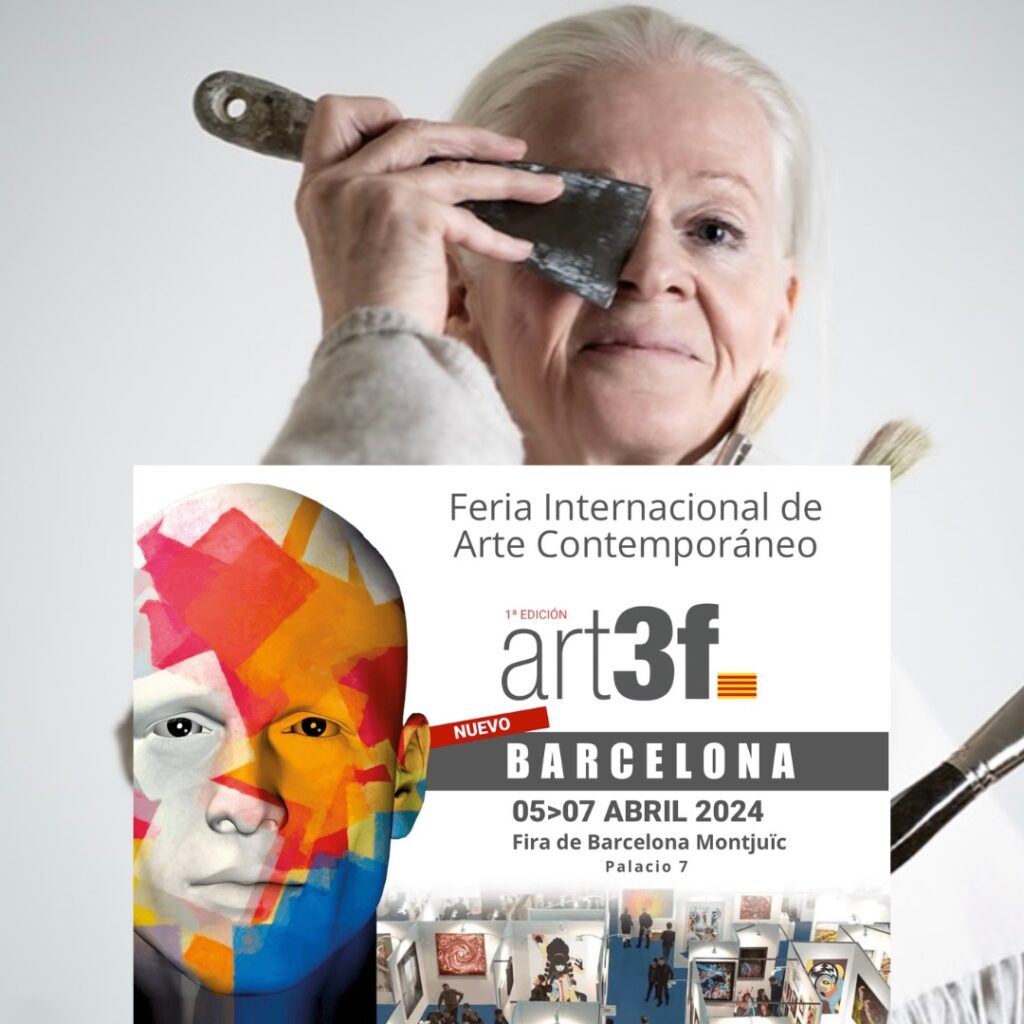 Flyer Barcelona 2024. Teilnahme Sigrid Koller an der Kunstmesse Barcelona.